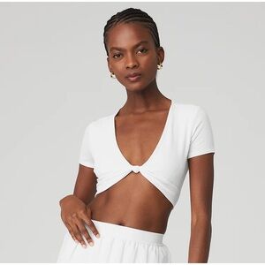 Alo Yoga Ribbed Knotty Short Sleeve